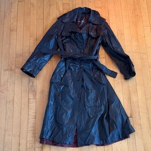 Leather Chocolate Brown Trench.